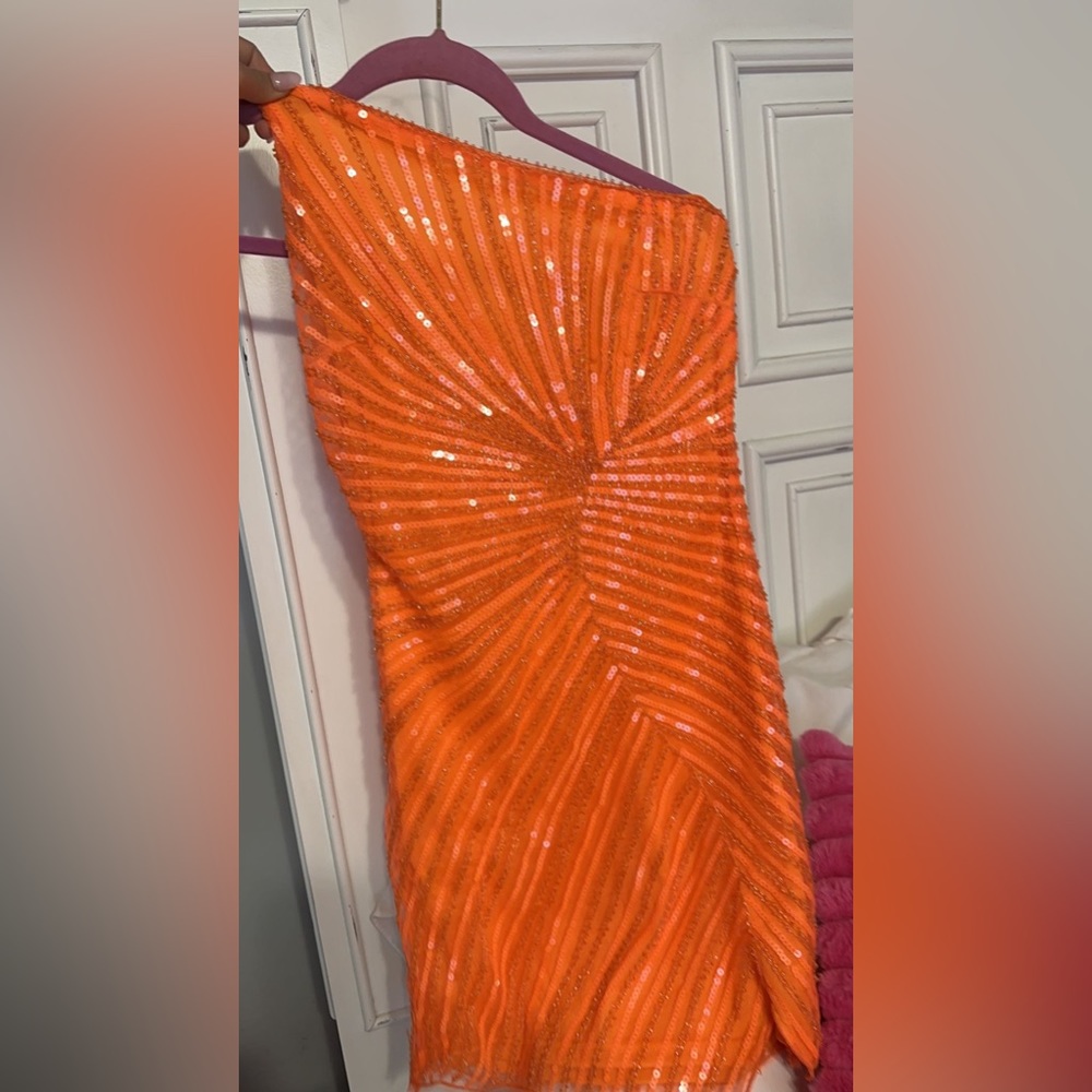 homerain orange beaded tight orange dress WORN ONCE